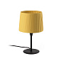 64311-39 SAMBA BLACK TABLE LAMP YELLOW RIBBONED LAMPSHADE ø настольная лампа Faro barcelona — фото 3