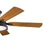 60" Hatteras Bay Fan Distressed Black люстра-вентилятор 310017DBK Kichler — фото 1