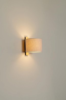 Настенный светильник Milan Iluminacion Linood 22, ясень, льняной абажур