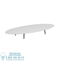 STYLETTO НИЗКИЙ СТОЛ ДЛЯ ГОСТИНОЙ 320X140CM АЛЮМИНИЕВЫЕ НОЖКИ БРОНЗОВАЯ КЕРАМИЧЕСКАЯ ВЕРХНЯЯ БЕЛАЯ Royal Botania