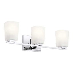 KL-ROEHM3-PC Kichler Roehm трехламповый настенный светильник с матовыми стеклянными плафонами на горизонтальной планке