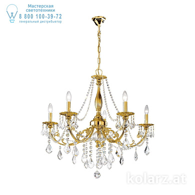 Kolarz PISANI CRYSTAL 1301.85.15.SpT люстра французское золото ø83cm высота 80cm мин. высота 100cm макс. высота 150cm 5 ламп e14