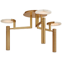 Melange Large Floating Disc Semi-Flush Chandelier антично-патинированная латунь с алебастром
