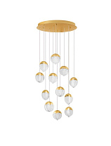 Triac Dimmable Gold Aluminium & Cloud Glass LED 60Watt 220-240Volt 3780Lm IP20 3000K D:55 H:200 cm
