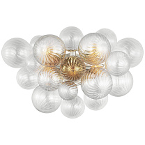 Talia Large Sconce патинированное серебряное покрытие с прозрачным завитковым стеклом