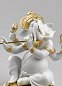Фарфоровая статуэтка Ганеши с флейтой Bansuri Ganesha Lladro, золотой люстр 01009277 — фото 2