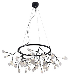 EVITA SP45 D BLACK/TRANSPARENT Crystal Lux EVITA подвесной светильник с кольцевой рамой и множеством стеклянных элементов на чёрном основании