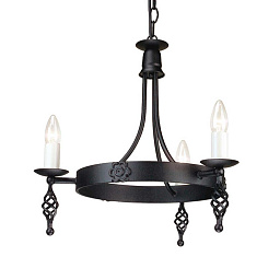 BY3-BLACK Elstead Belfry трёхрожковая подвесная люстра с классическим металлическим корпусом