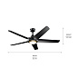 52" Kapono Fan Satin Black люстра-вентилятор 330089SBK Kichler — фото 4