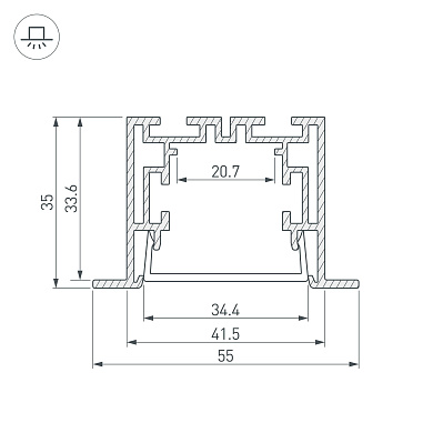 Профиль с экраном Arlight S2-LINIA-F-2500