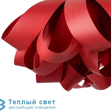 подвесной светильник с красным ламелевым плафоном