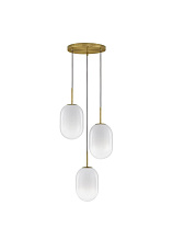 Gradient White Glass Brass Gold Metal LED E14 3x5 Watt 100-240Volt IP20 Bulb Excluded D: 43 H: 120 cm