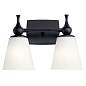 Cosabella 15" 2 Light Vanity Light with Satin Etched Case Opal Glass Black настенный светильник 55091BK Kichler — фото 5