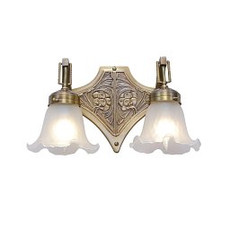 PP-569 Patinas lighting Solo B бра на два плафона-тюльпана с литой накладкой