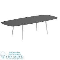 STYLETTO СТАНДАРТНЫЙ ОБЕДЕННЫЙ СТОЛ 300X120CM АЛЮМИНИЕВЫЕ НОЖКИ БЕЛАЯ КЕРАМИЧЕСКАЯ СТОЛЕШНЯ ЧЕРНАЯ Royal Botania