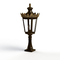 Louvre N° 3; one-piece clear glass E27 105W; Gold patina