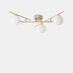 311340 Ideal lux Atlas потолочный светильник с тремя сферическими плафонами на золотистых держателях