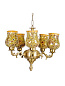 Traditional 5 Light Brass And Unique Glass Chandelier люстра FOS Lighting Priyanka-Verka-CH5