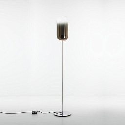 1410060A Artemide Gople торшер с вытянутым плафоном из стекла дымчатого оттенка