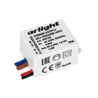 030182 Arlight LED драйвер ARJ-KE04350-MINI (1.4W, 350mA)