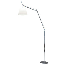 0564010A + 0781010A + 0779010A Artemide Tolomeo торшер с изогнутой стойкой и подвесным текстильным абажуром