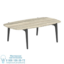 СТОЛИК TEA TIME 120X65CM H40 АНТРАЦИТОВЫЙ КЕРАМИЧЕСКИЙ ТРАВЕРТИН Royal Botania