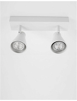 Sandy White Metal LED GU10 2x10 Watt 100-240Volt IP20 bulb excluded L: 24.5 W: 5.5 H: 15 cm