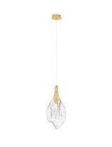 Gold Steel & Clear Handmade Glass LED 3Watt 220-240Volt 44Lm IP20 3000K D:17.5 H:195 cm