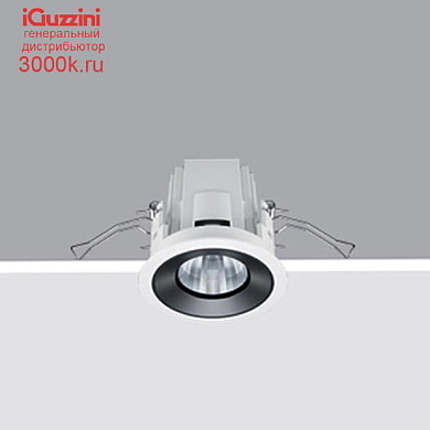 Q806 Laser iGuzzini Fixed round recessed luminaire - LED - wide flood - White/Black
