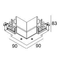 TRACK 3F DIM H CORNER 90° OUT B