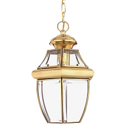 QZ-NEWBURY8-M-PB Quoizel Newbury уличный подвесной светильник фонарь на цепи с прозрачным стеклянным корпусом
