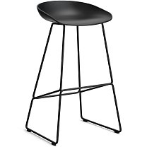 About A Stool AAS 38 High, сиденье H75 см, основание сталь с порошковым покрытием, черное / сиденье полипропилен, черное