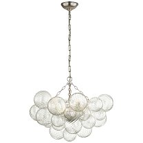 Talia Medium Chandelier патинированное серебряное покрытие и прозрачное завитковое стекло