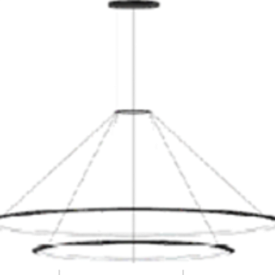 подвесная люстра с двойными кольцами черная