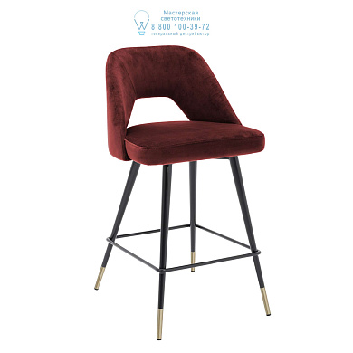 112053 Counter Stool Avorio roche bordeaux red velvet Eichholtz