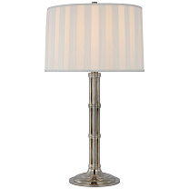 Downing Large Table Lamp серебро Батлер с шелковым плиссированным абажуром Box Pleat