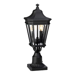 FE-COTSLN3-M-BK Feiss Cotswold Lane двухламповый уличный фонарь на пьедестале с классическим многогранным корпусом