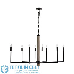 84068 Arteriors Orlando люстра с множеством вертикальных рожков на чёрной металлической раме