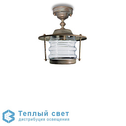 уличный потолочный светильник с металлическим корпусом и стеклянным плафоном