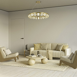 SL6011.313.01 ST-Luce Esme подвесной светильник с кольцевым корпусом и кристаллическими вставками