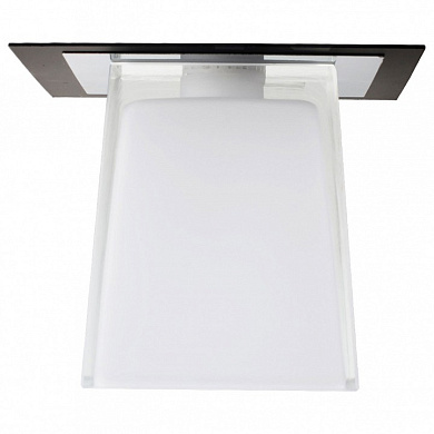 встраиваемый потолочный светильник с квадратным стеклянным плафоном и черной рамкой