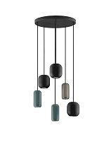 Sandy Black, Brown & Green Metal & Sandy Black Steel Base LED GU10 6x10Watt 100-240Volt IP20 Bulb Excluded D:48 H:219 cm