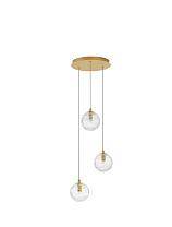 Clear Structured Glass Brass Gold Metal LED G9 3x5 Watt 100-240Volt IP20 Bulb Excluded D: 25 H: 180 cm