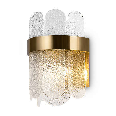 настенный светильник с полукруглым корпусом и рифлеными стеклянными элементами