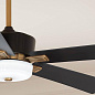 56" Icon 5 Blade LED Indoor Ceiling Fan Satin Black люстра-вентилятор 300395SBK Kichler — фото 1