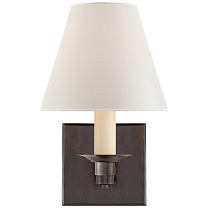 Evans Single Arm Sconce бронза с перкальным абажуром