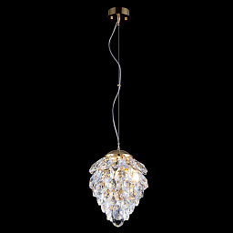 CHARME SP2 GOLD/TRANSPARENT Crystal Lux CHARME подвесной светильник с хрустальными подвесами в форме капель на золотом основании