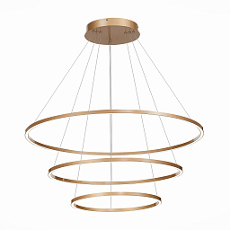 ST605.243.114 ST-Luce подвесная люстра с четырьмя кольцами и LED подсветкой в золотом тоне