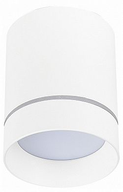 потолочный накладной светильник белый цилиндрический с прямым световым потоком