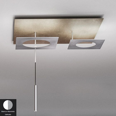 PETRA-P3BIAS Icone Petra PLAFONIERA 42+13W 3000K BIANCO- ALLUMINIO SATINATO Потолочный светильник